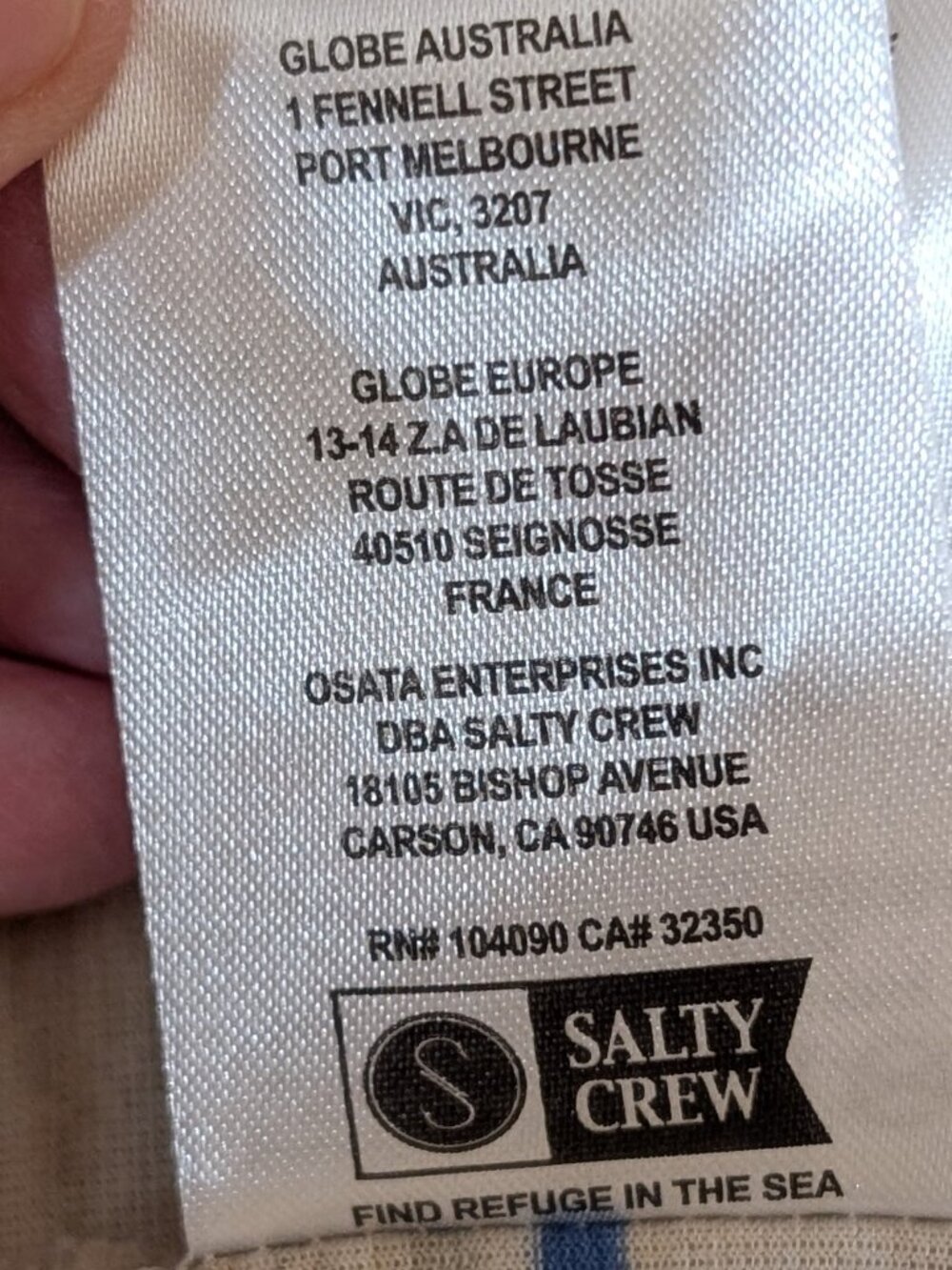 Salty Crew Striped Beige Hooded Long Sleeve Tee with Subtle Logo Size Large - Picture 13 of 15